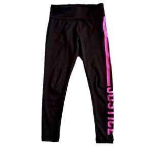 Justice Girls Sz 6 Distressed Black & Pink Leggings